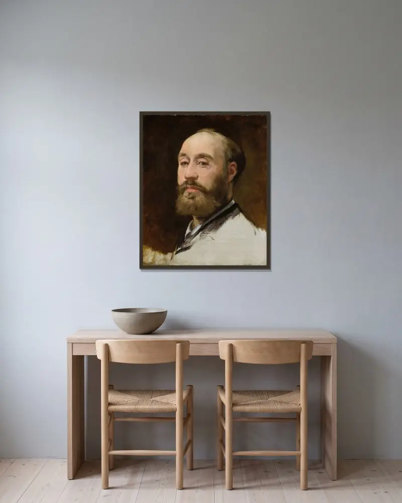 Huvud av Jean-Baptiste Faure (1830–1914) av Édouard Manet inramad på en vägg
