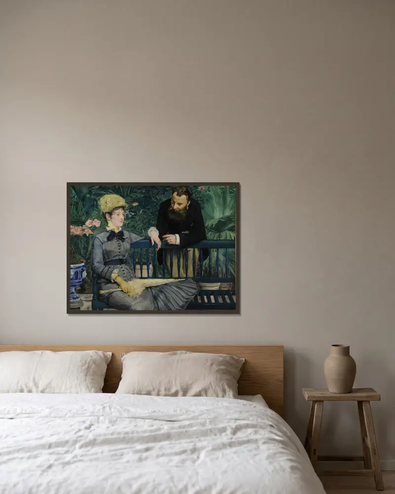 Im Wintergarten von Édouard Manet gerahmt an einer Wand