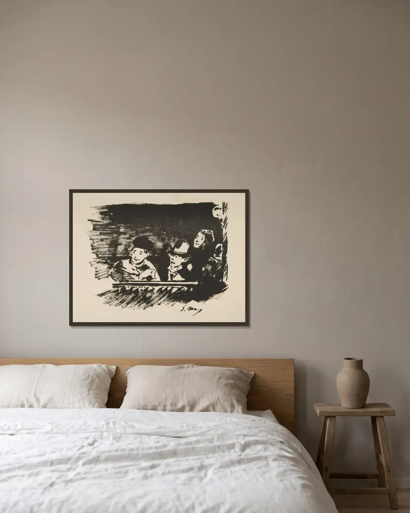 I paradiset av Édouard Manet inramad på en vägg