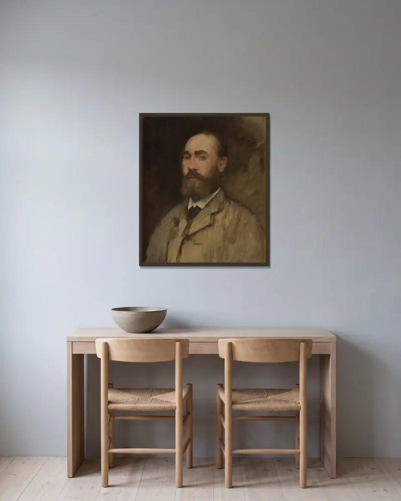 Jean-Baptiste Faure (1830–1914) av Édouard Manet inramad på en vägg
