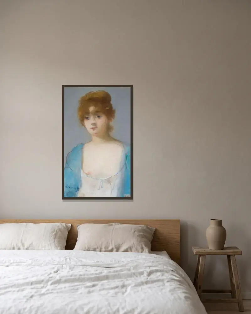 Ung flicka i deshabillé av Édouard Manet inramad på en vägg