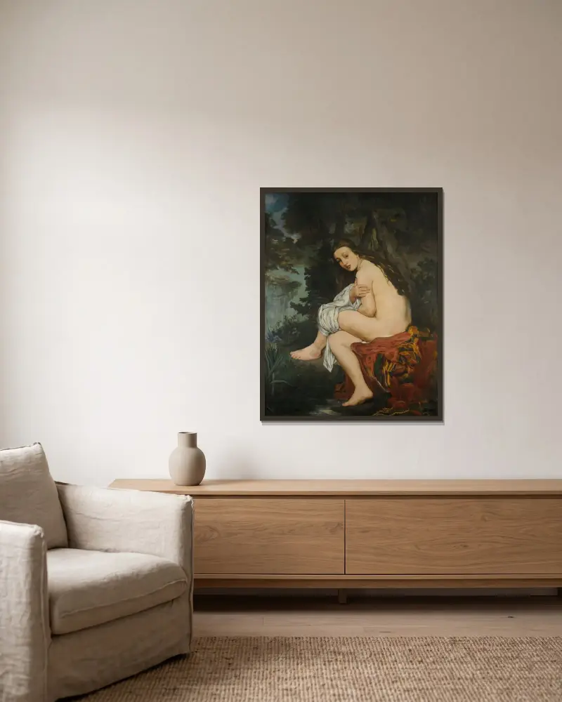Die überraschte Nymphe, 1861 – Nr. 1 von Édouard Manet gerahmt an einer Wand