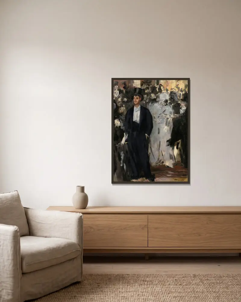 Operní bál, Édouard Manet v rámu na stěně