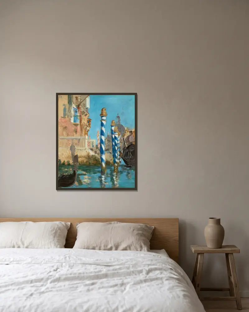 Canal Grande i Venedig av Édouard Manet inramad på en vägg