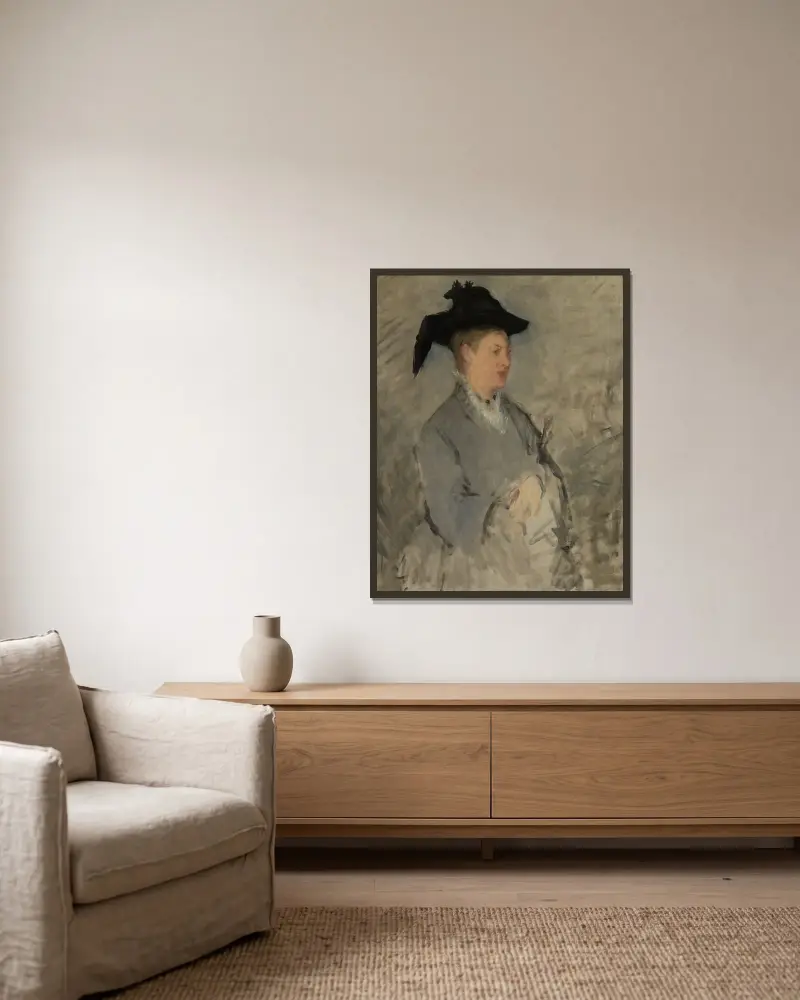 Madame Edouard Manet (Suzanne Leenhoff, 1829–1906) av Édouard Manet inramad på en vägg
