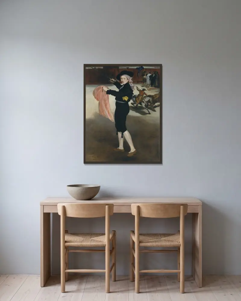 Mademoiselle V. . . im Kostüm eines Espada von Édouard Manet gerahmt an einer Wand