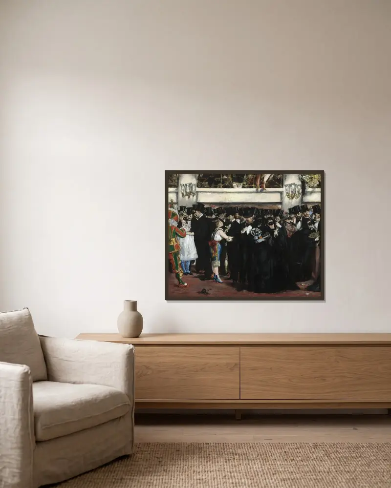 Maskenball in der Oper, 1873 – Nr. 2 von Édouard Manet gerahmt an einer Wand
