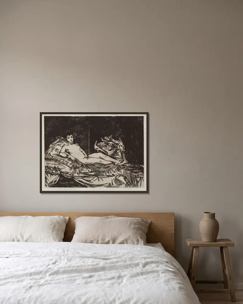 Olympia, 1867 – Nr. 1 von Édouard Manet gerahmt an einer Wand