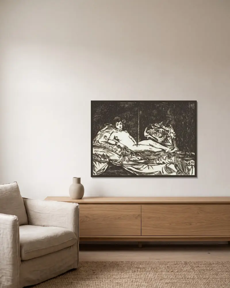Olympia, 1867 – Nr. 3 von Édouard Manet gerahmt an einer Wand