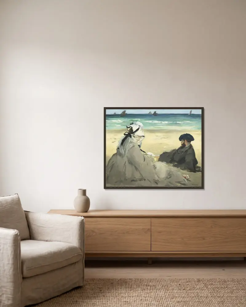 Na plaży, 1873, Édouard Manet w ramie na ścianie
