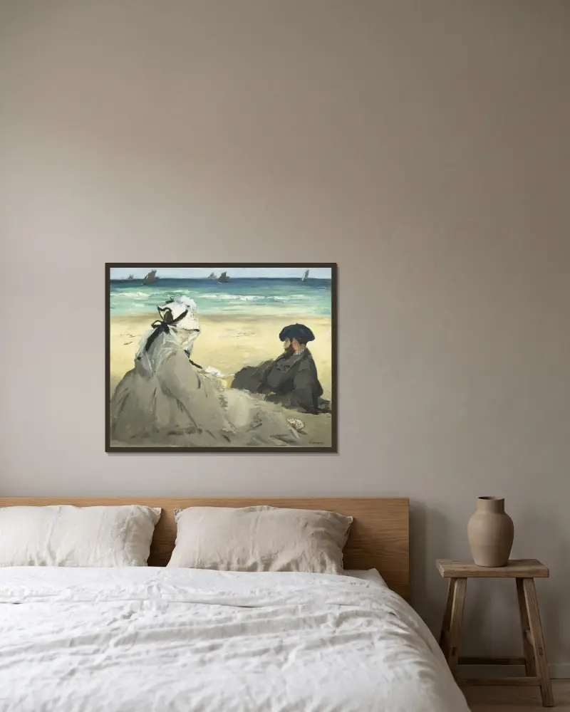 Na plaży, 1873, Édouard Manet w ramie na ścianie