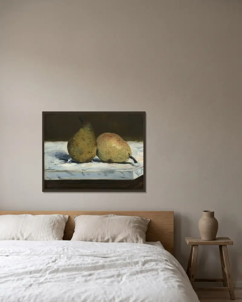 Birnen von Édouard Manet gerahmt an einer Wand