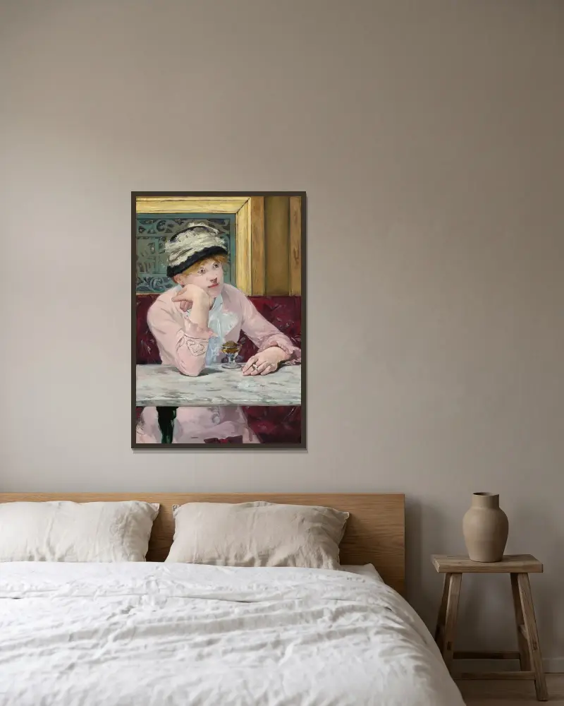 Plum Brandy av Édouard Manet inramad på en vägg
