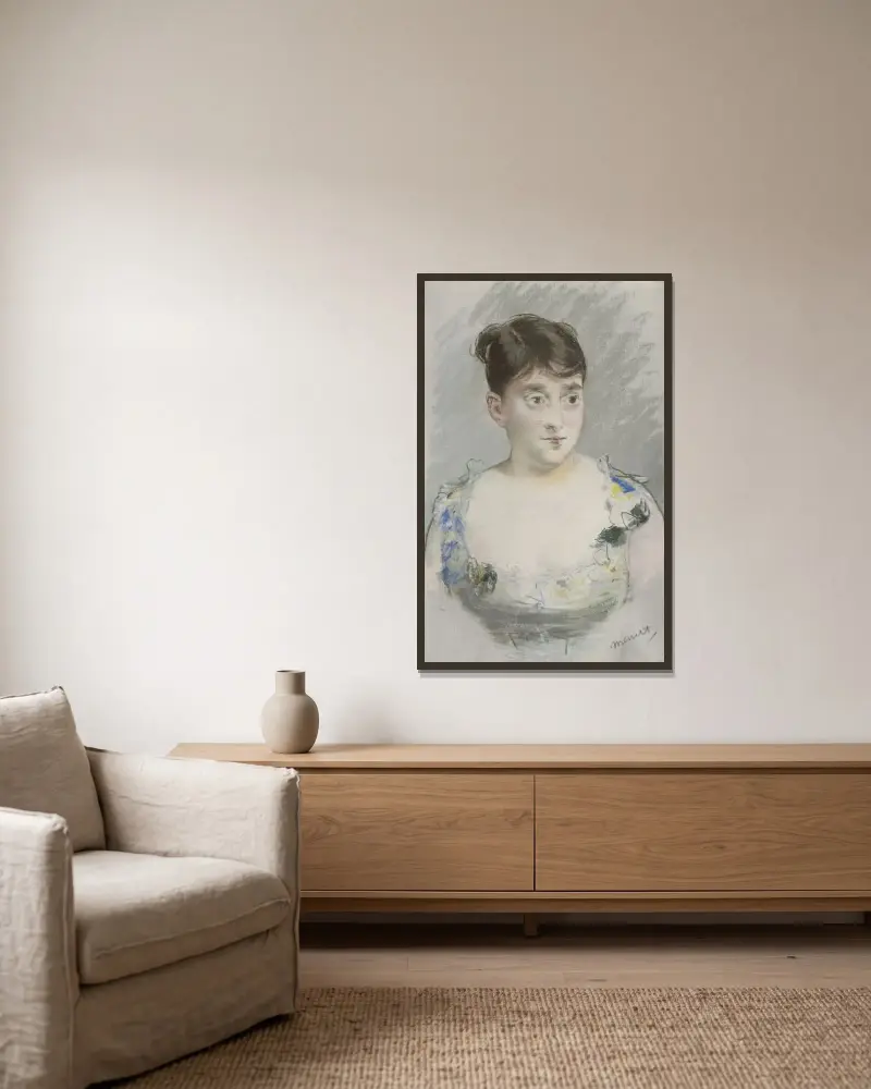 Porträtt av Madame du Paty av Édouard Manet inramad på en vägg