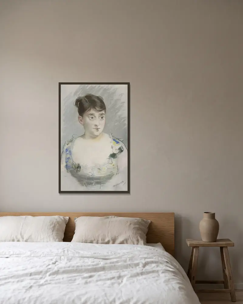 Porträtt av Madame du Paty av Édouard Manet inramad på en vägg