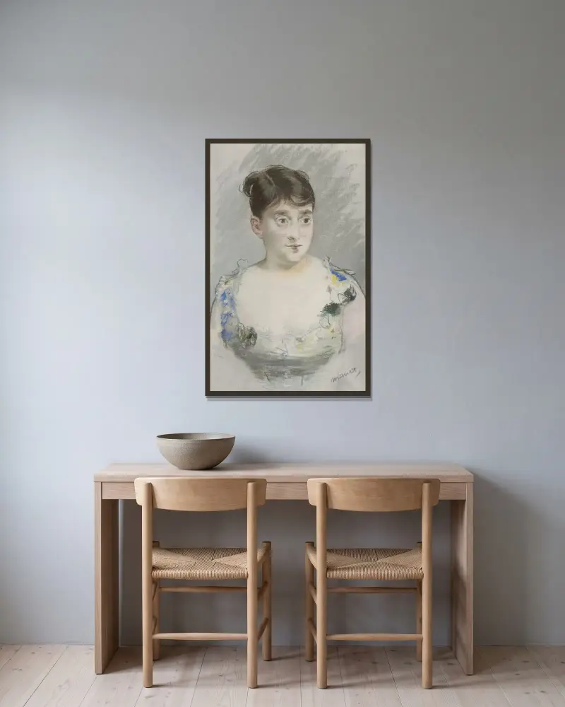 Porträtt av Madame du Paty av Édouard Manet inramad på en vägg