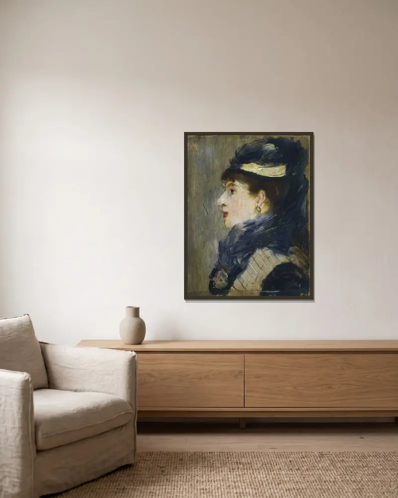 Bildnis einer Dame von Édouard Manet gerahmt an einer Wand