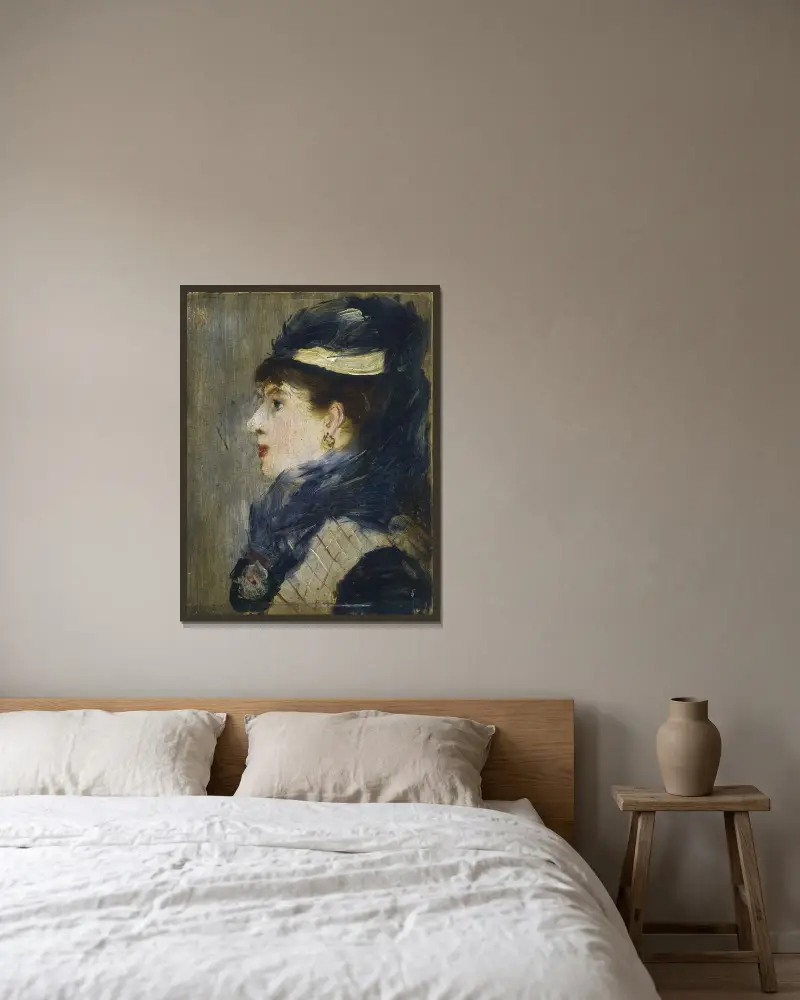 Bildnis einer Dame von Édouard Manet gerahmt an einer Wand