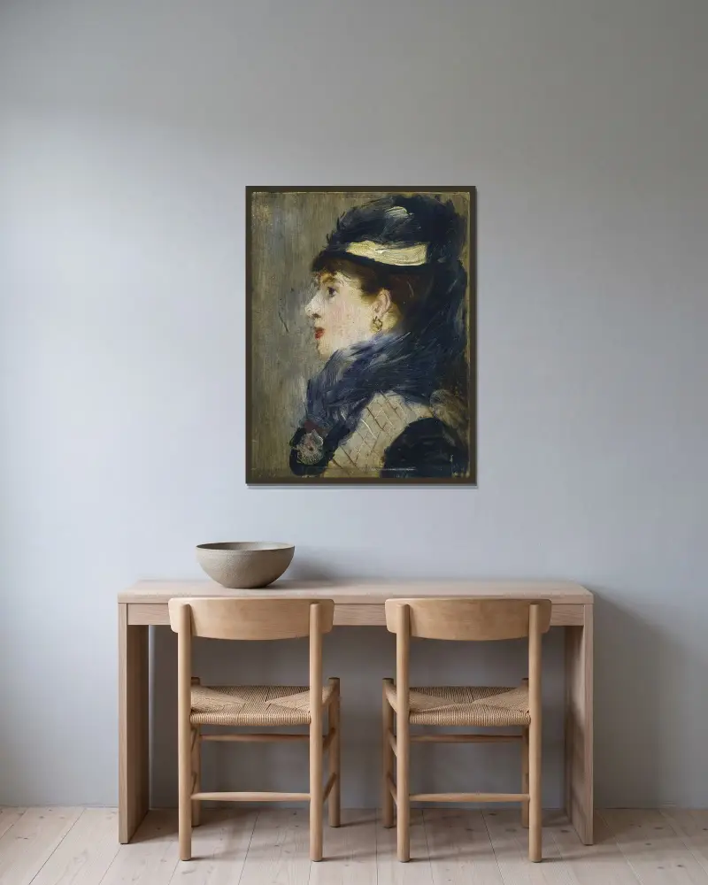 Bildnis einer Dame von Édouard Manet gerahmt an einer Wand