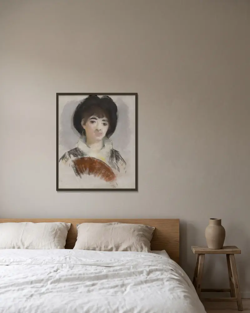 Porträtt av grevinnan Albazzi av Édouard Manet inramad på en vägg