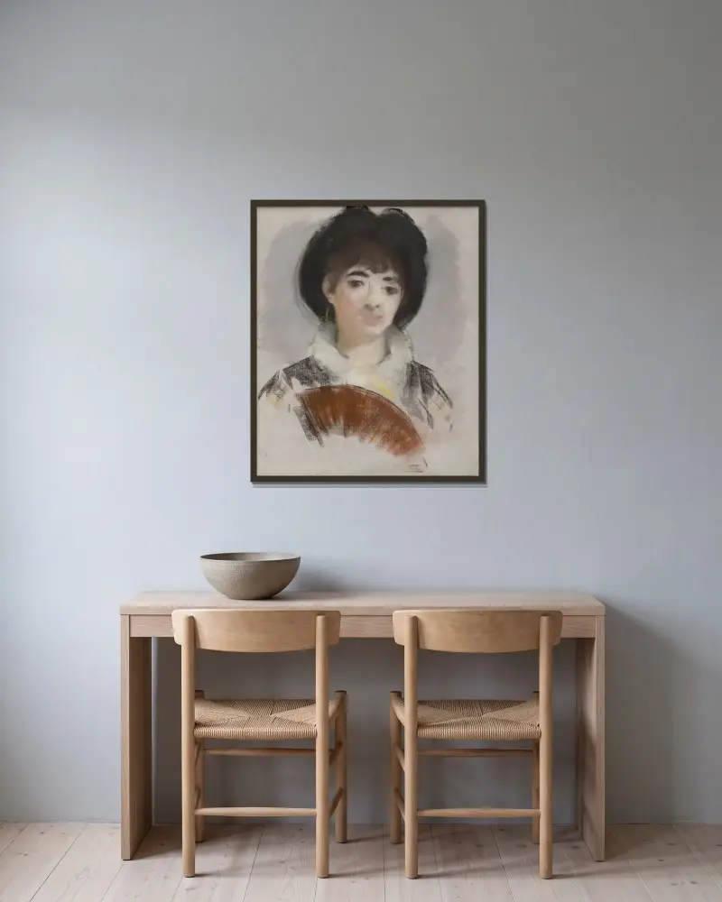 Porträtt av grevinnan Albazzi av Édouard Manet inramad på en vägg