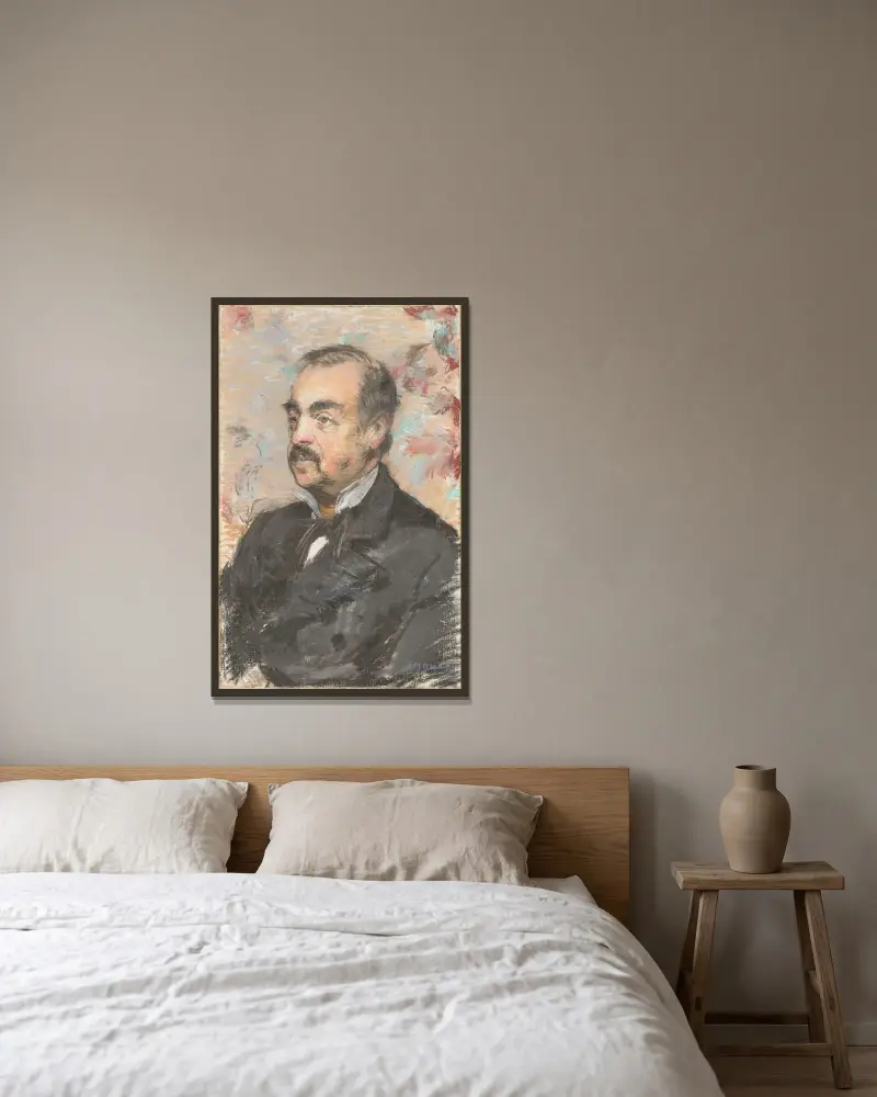 Porträt von Julien de la Rochenoire von Édouard Manet gerahmt an einer Wand