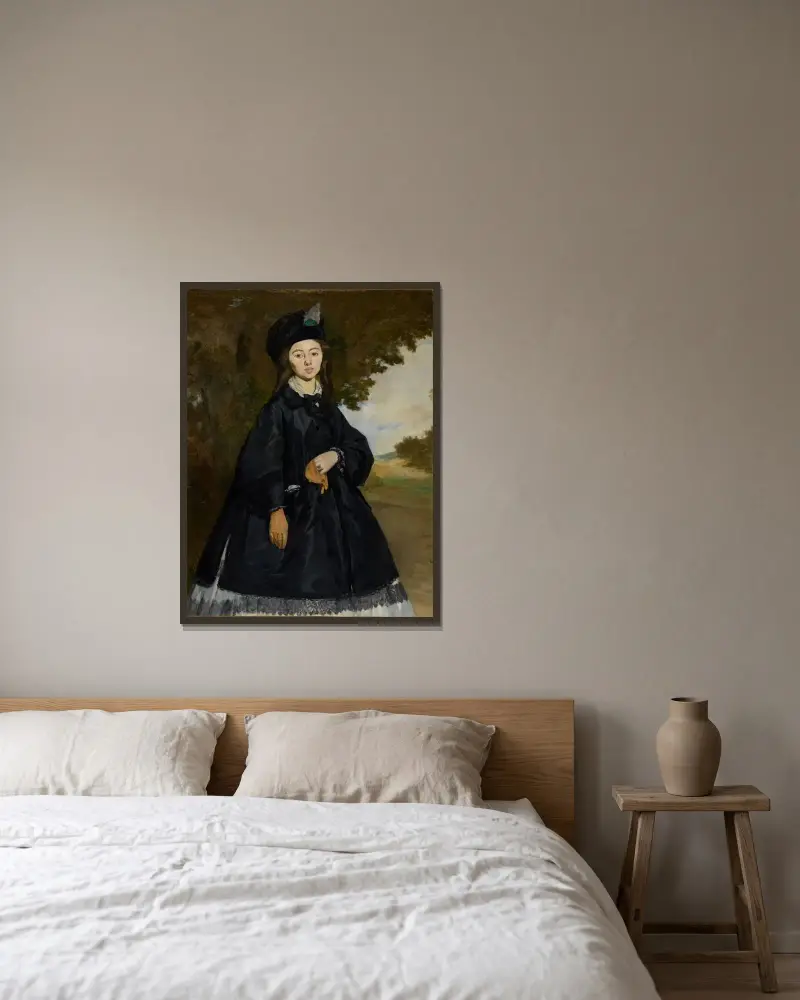 Porträtt av Madame Brunet av Édouard Manet inramad på en vägg