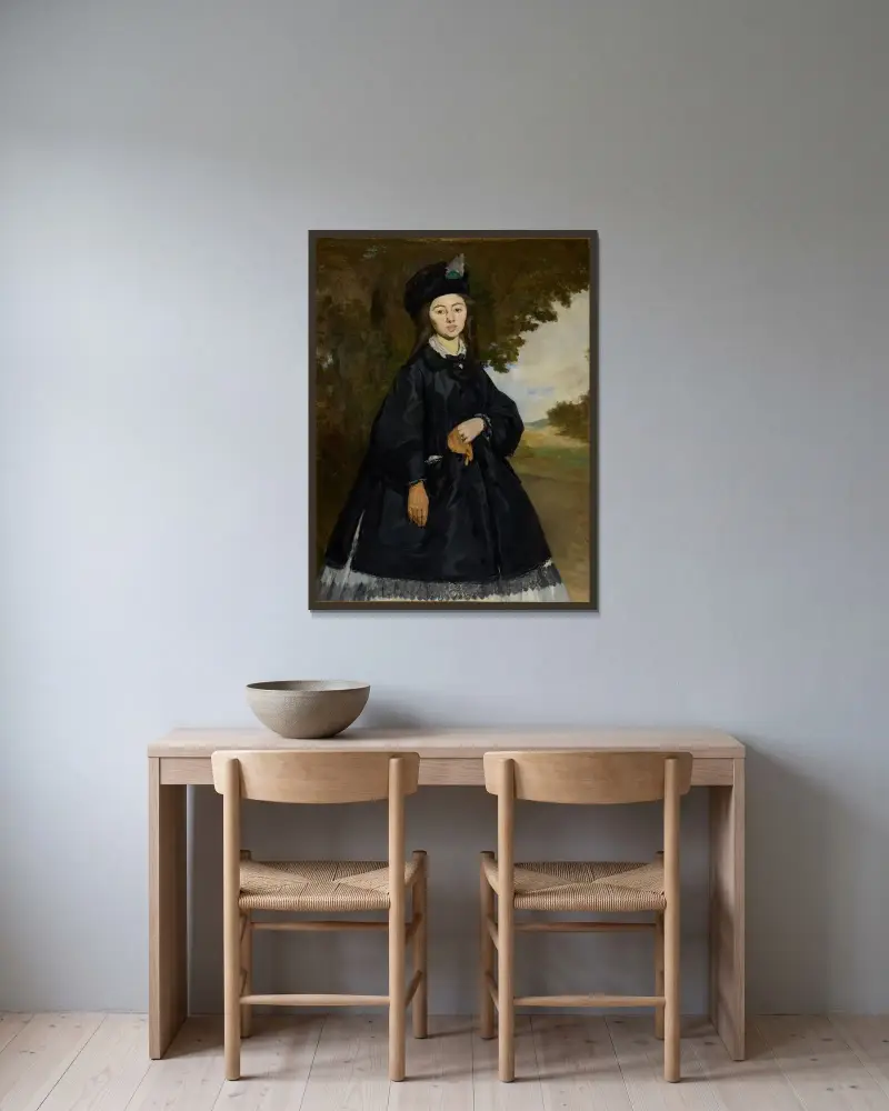 Porträtt av Madame Brunet av Édouard Manet inramad på en vägg