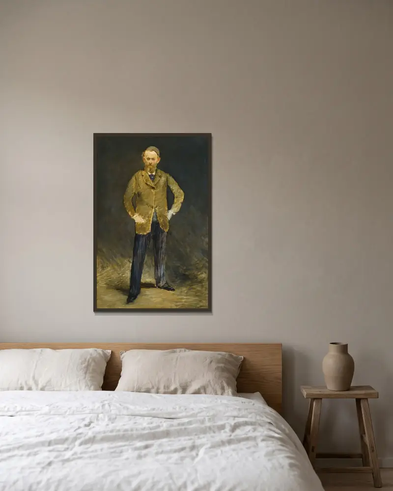 Self-Portrait av Édouard Manet inramad på en vägg