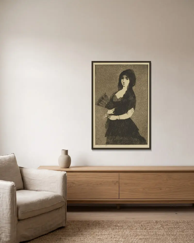 Spanierin von Édouard Manet gerahmt an einer Wand