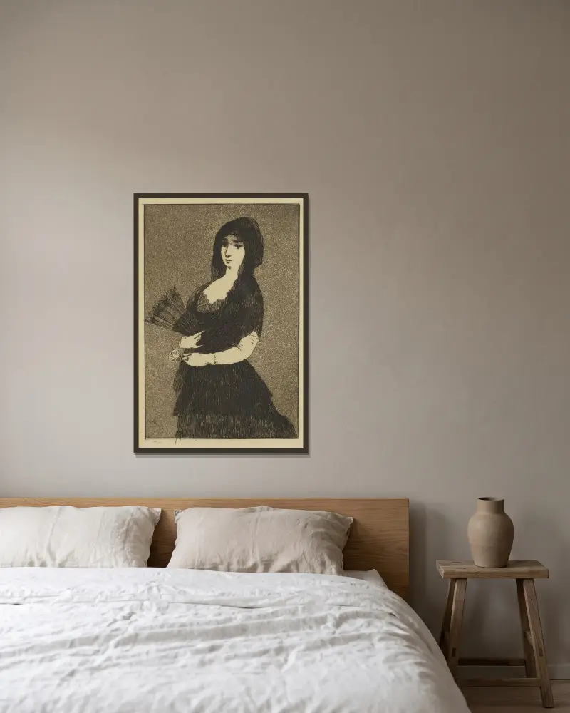 Spanierin von Édouard Manet gerahmt an einer Wand