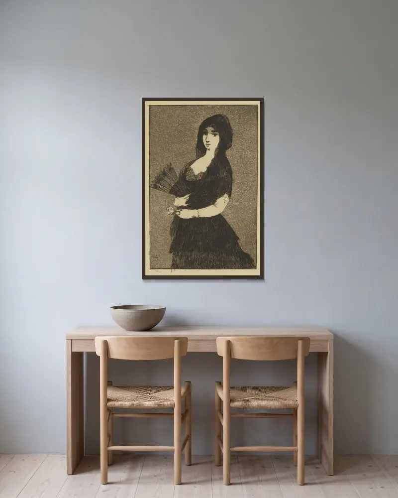 Spanierin von Édouard Manet gerahmt an einer Wand