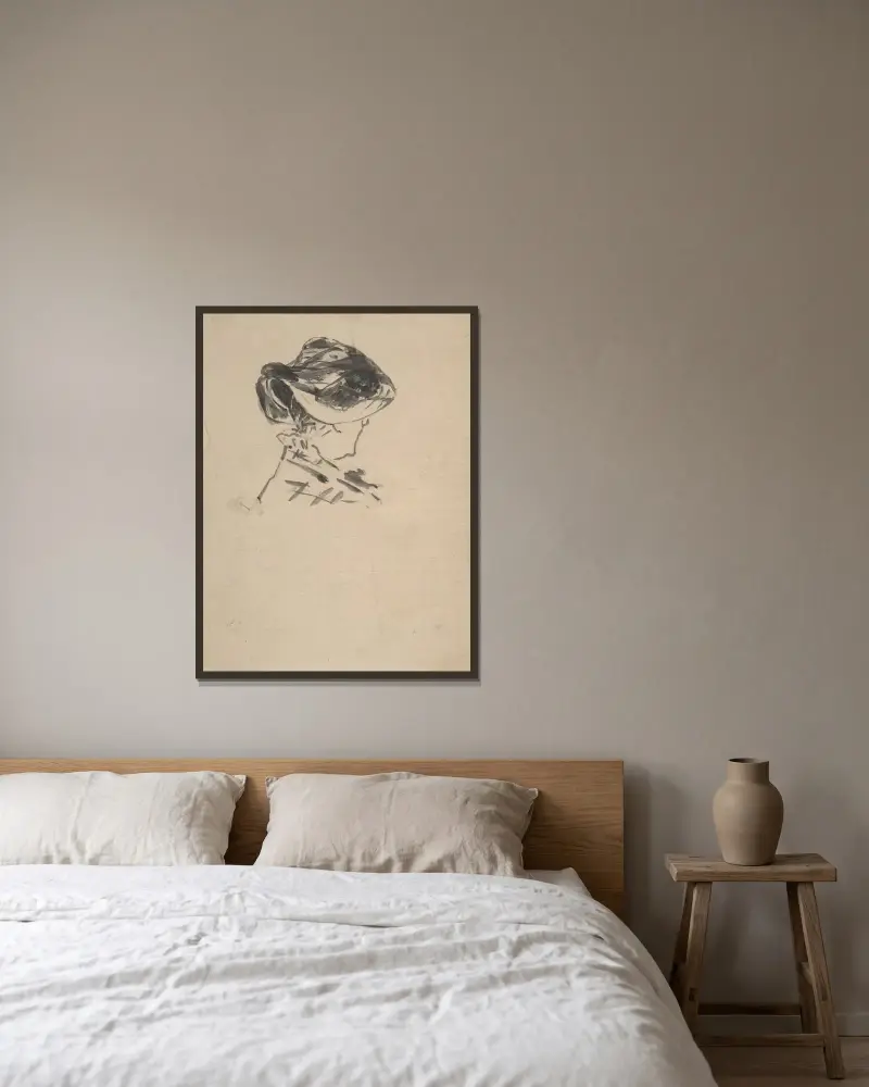 Suzanne Manet in Bellevue von Édouard Manet gerahmt an einer Wand
