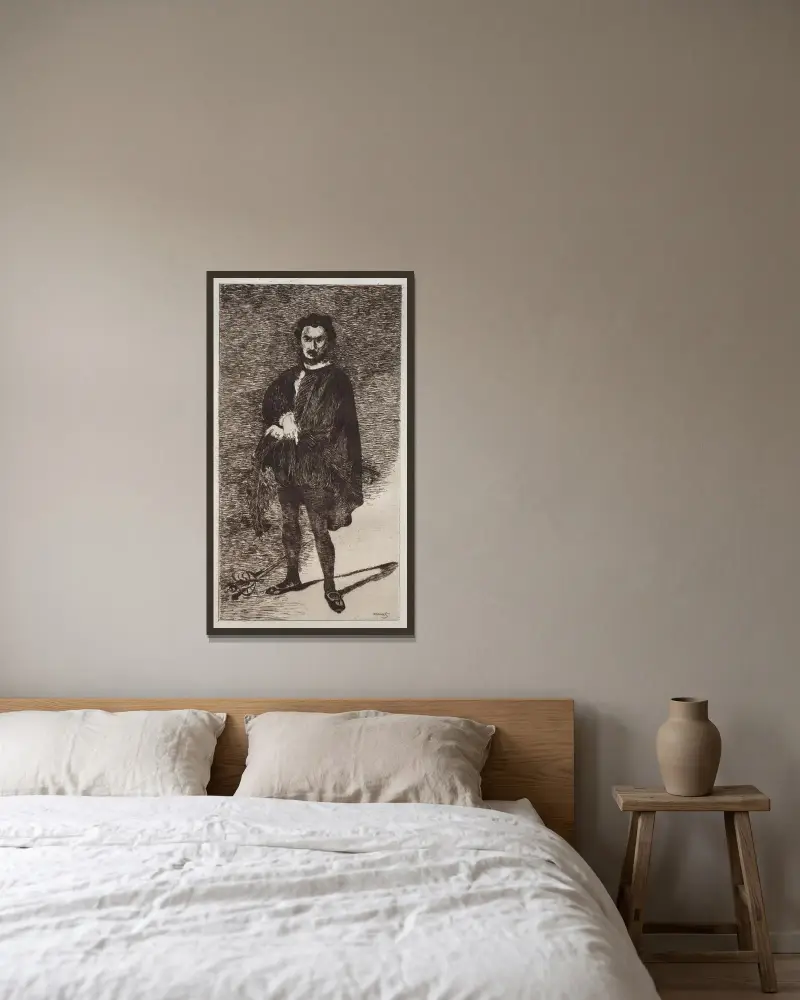 Der tragische Schauspieler, 1866 – Nr. 2 von Édouard Manet gerahmt an einer Wand