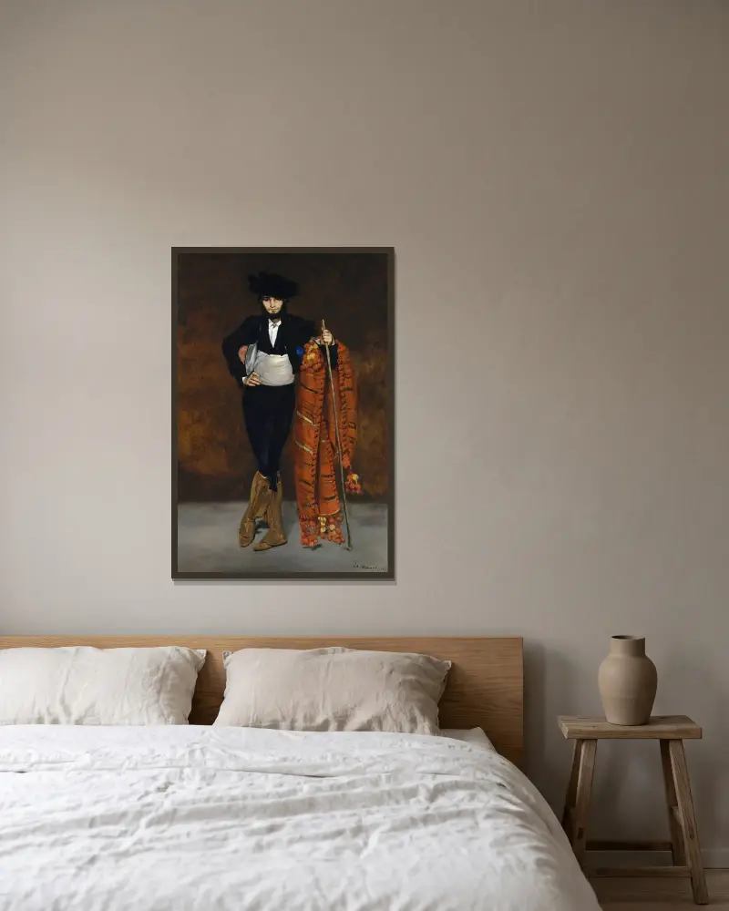 Ung man i majodräkt av Édouard Manet inramad på en vägg