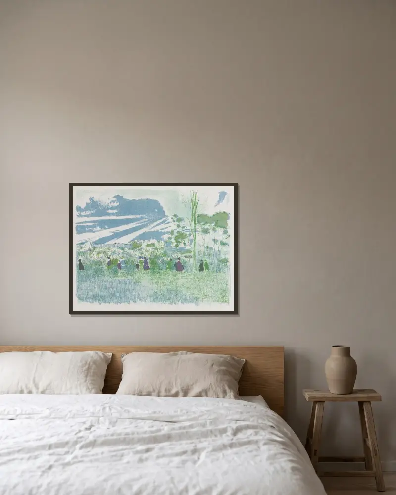 Über die Felder von Édouard Vuillard gerahmt an einer Wand
