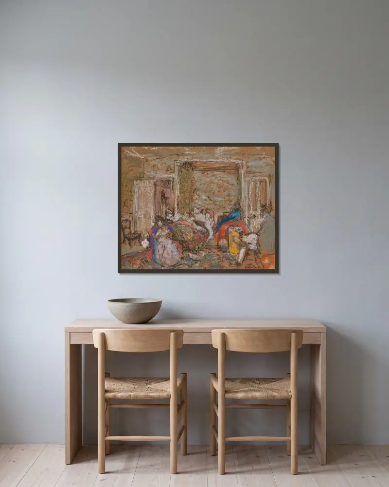 Zimmer in Amfreville, Madame Hessel krank von Édouard Vuillard gerahmt an einer Wand