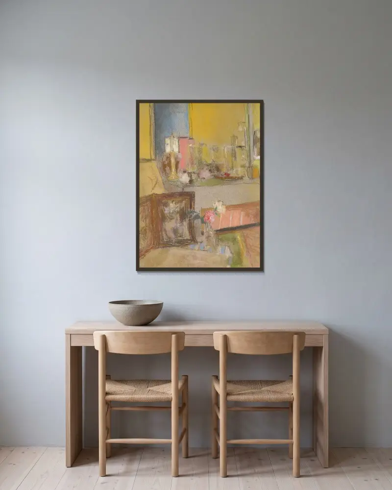 Spiselhörna i Les Clayes av Édouard Vuillard inramad på en vägg