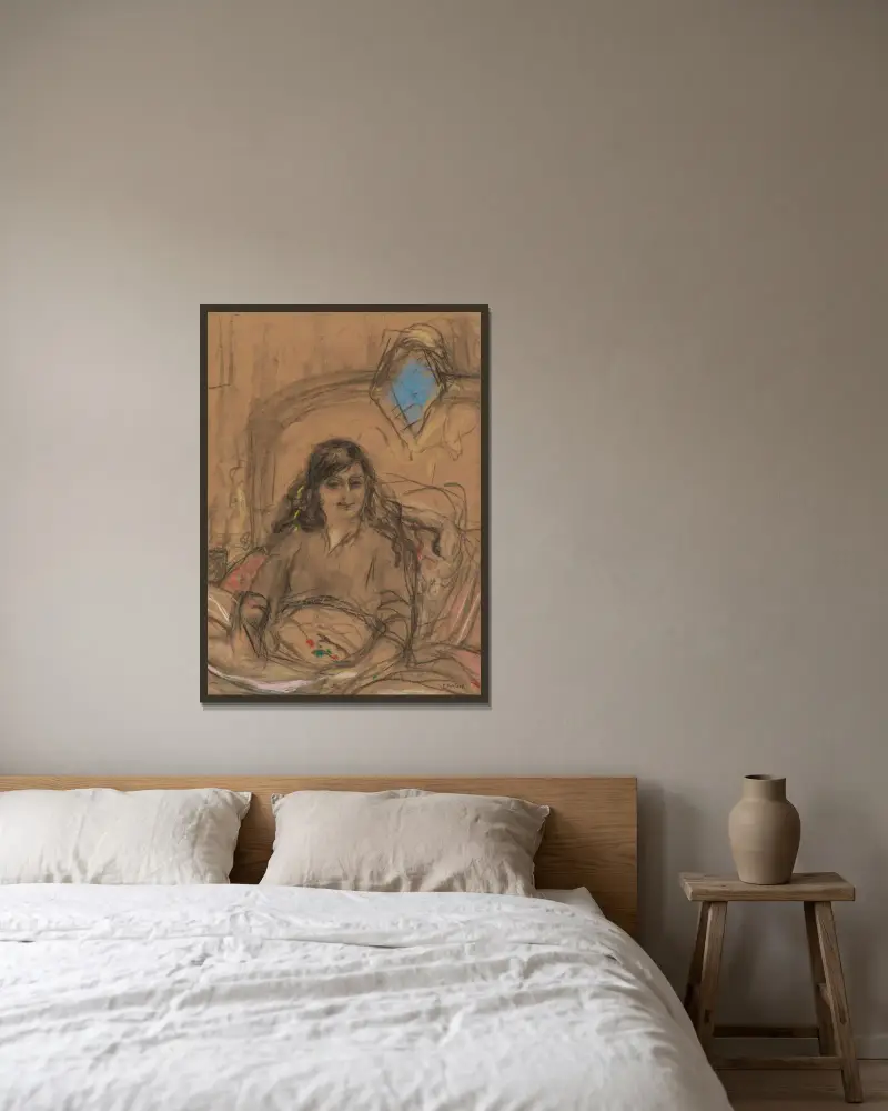 Studie für die Gräfin Anna de Noailles von Édouard Vuillard gerahmt an einer Wand