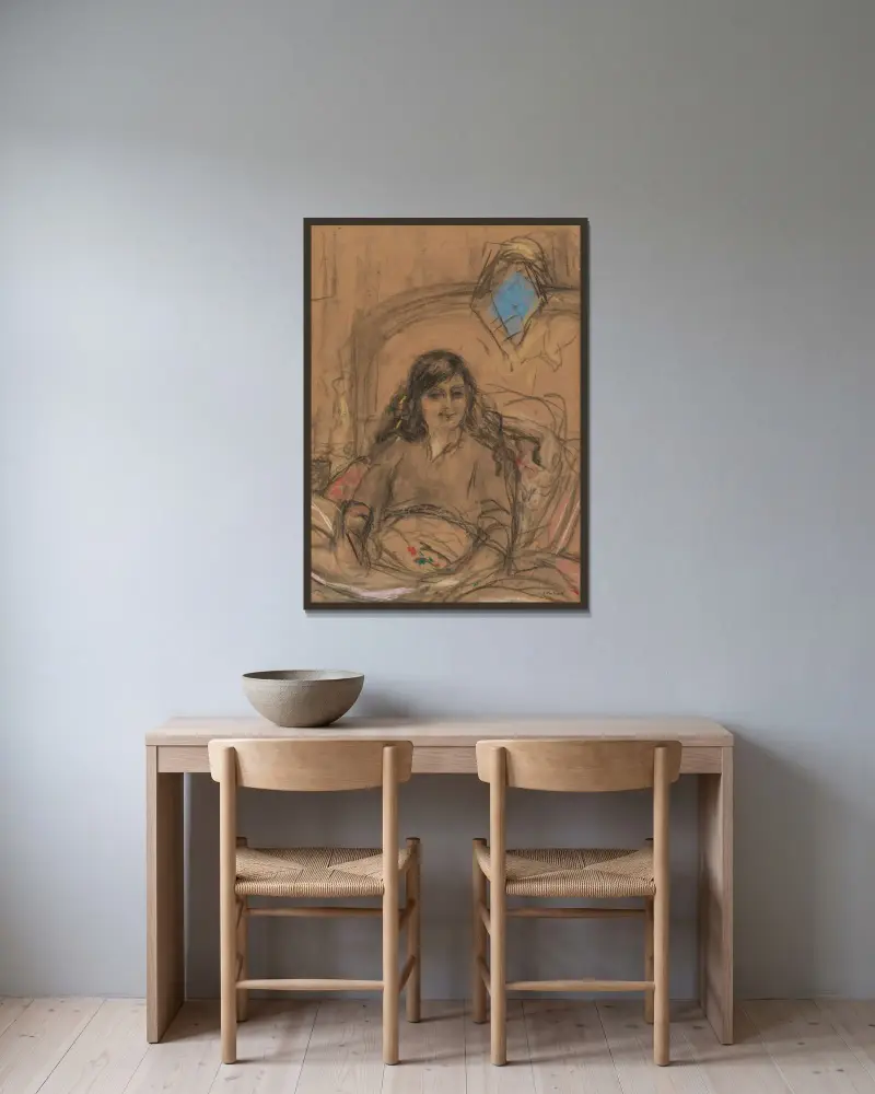 Studie für die Gräfin Anna de Noailles von Édouard Vuillard gerahmt an einer Wand