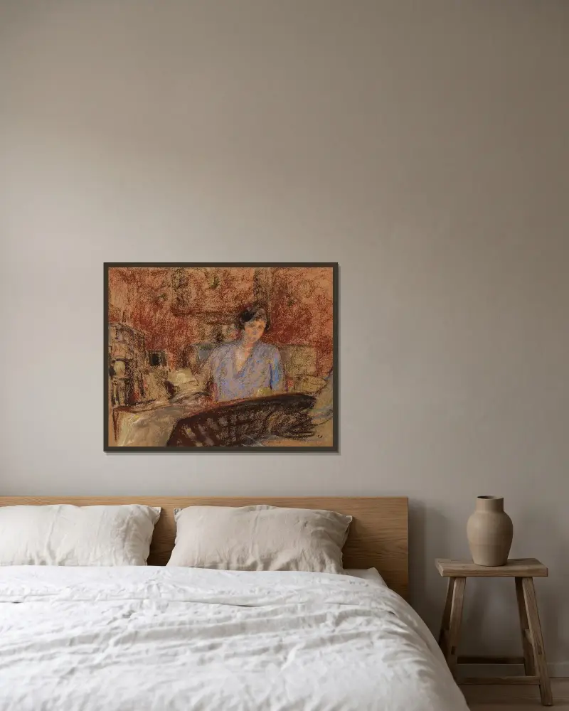 Studie für das Porträt von Madame Lucien Sauphar von Édouard Vuillard gerahmt an einer Wand