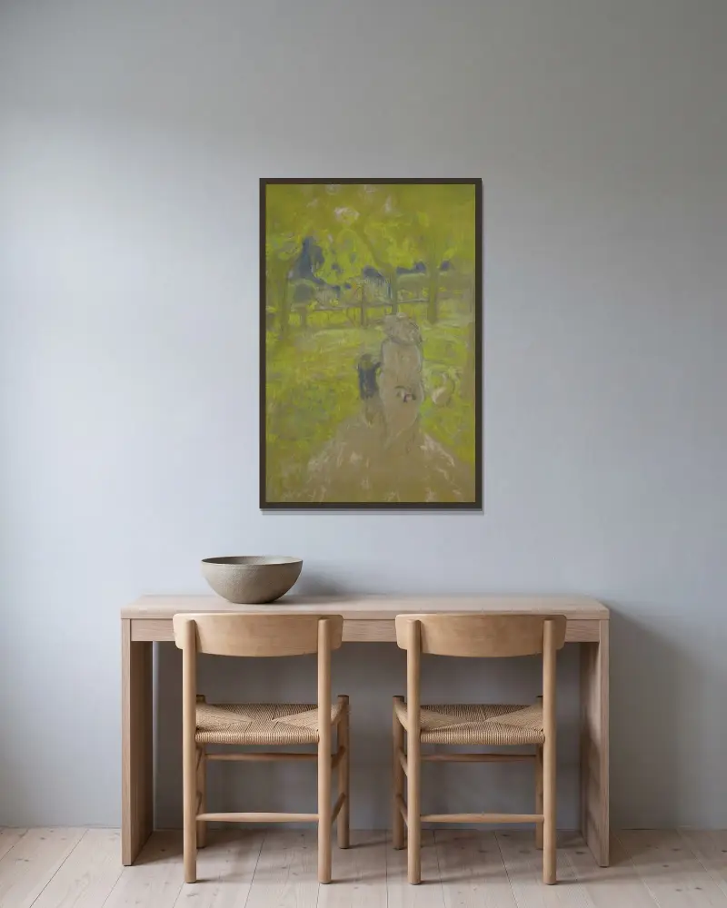 Studie för solig morgon av Édouard Vuillard inramad på en vägg