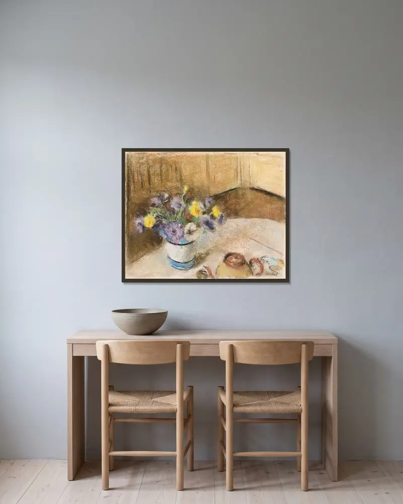 Fleurs av Édouard Vuillard inramad på en vägg