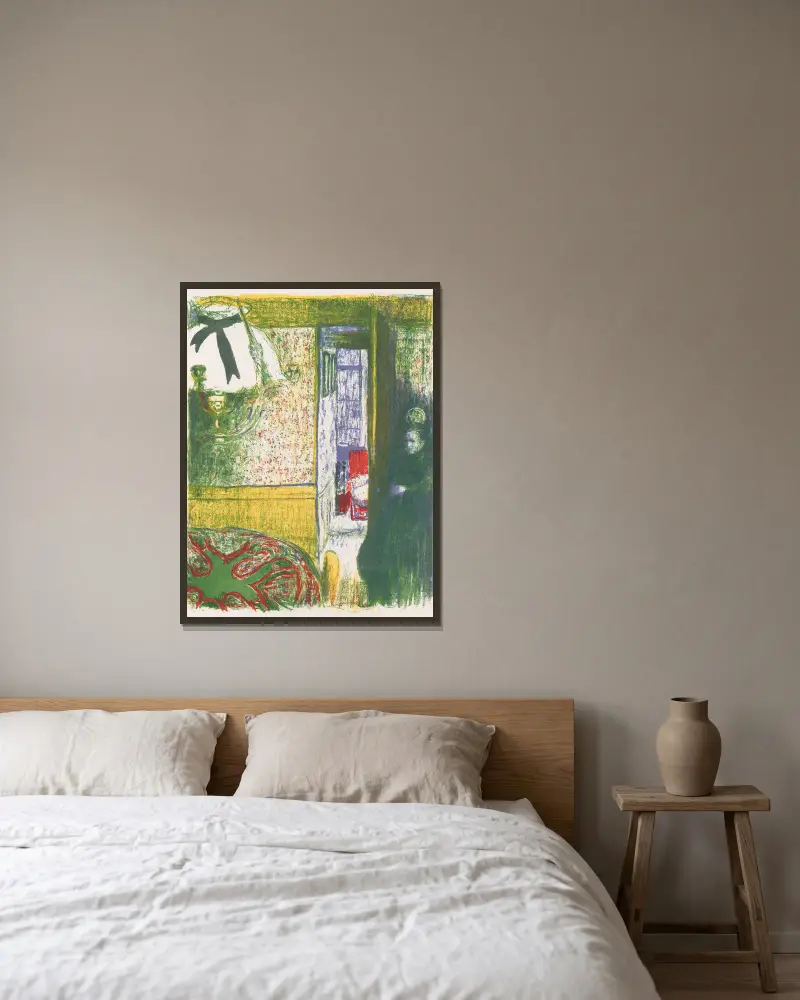 Interieur à la suspension av Édouard Vuillard inramad på en vägg