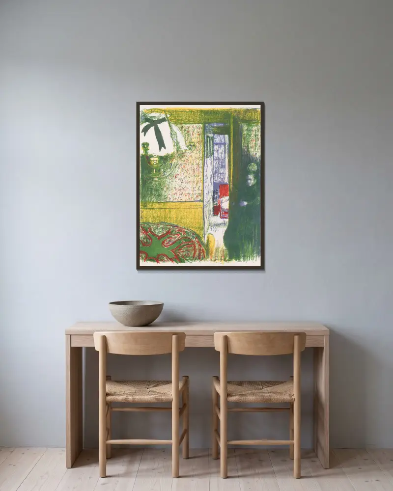 Interieur à la suspension av Édouard Vuillard inramad på en vägg