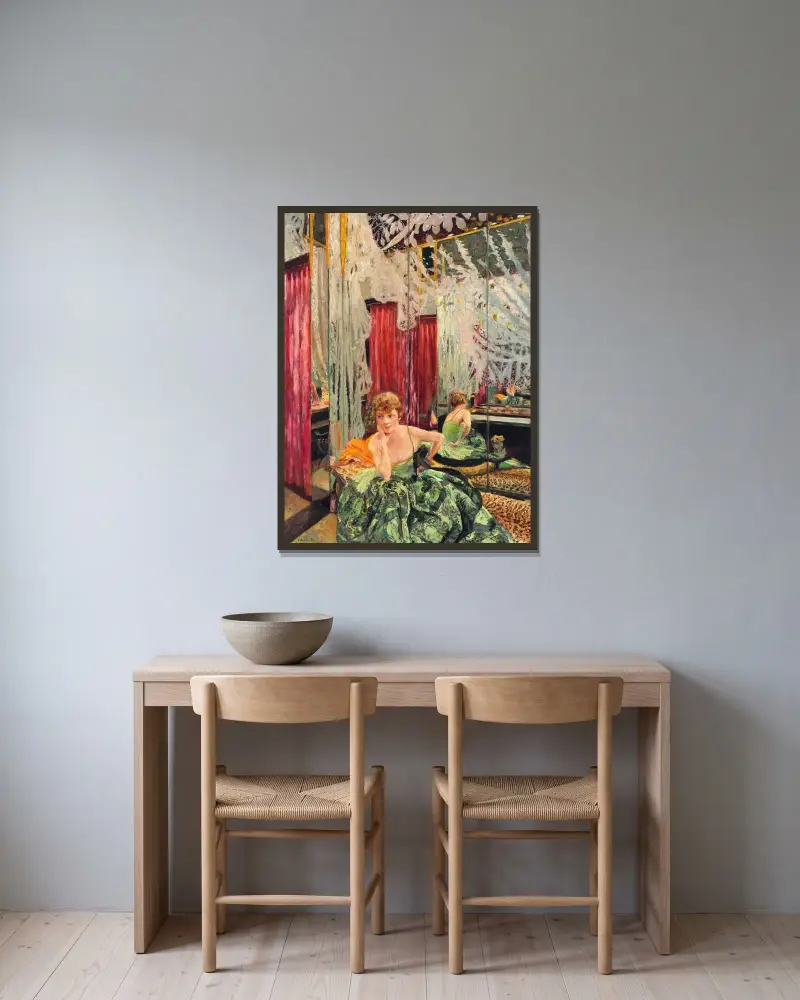 Jane Renouardt av Édouard Vuillard inramad på en vägg
