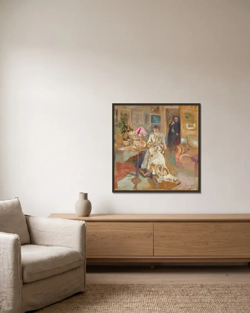 Jos Hessel och hans hustru, rue de Rivoli av Édouard Vuillard inramad på en vägg