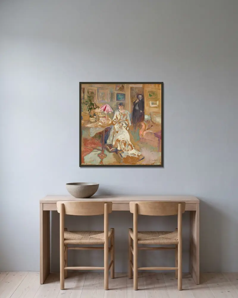 Jos Hessel och hans hustru, rue de Rivoli av Édouard Vuillard inramad på en vägg