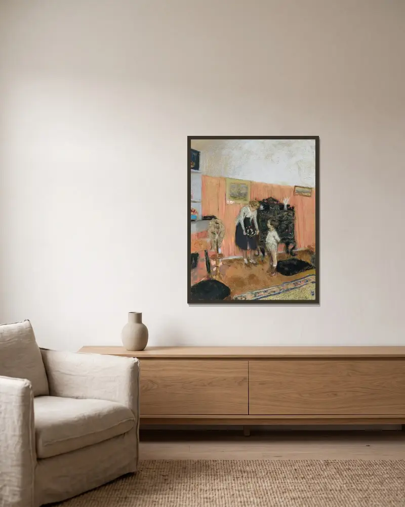 Der Schoner von Édouard Vuillard gerahmt an einer Wand