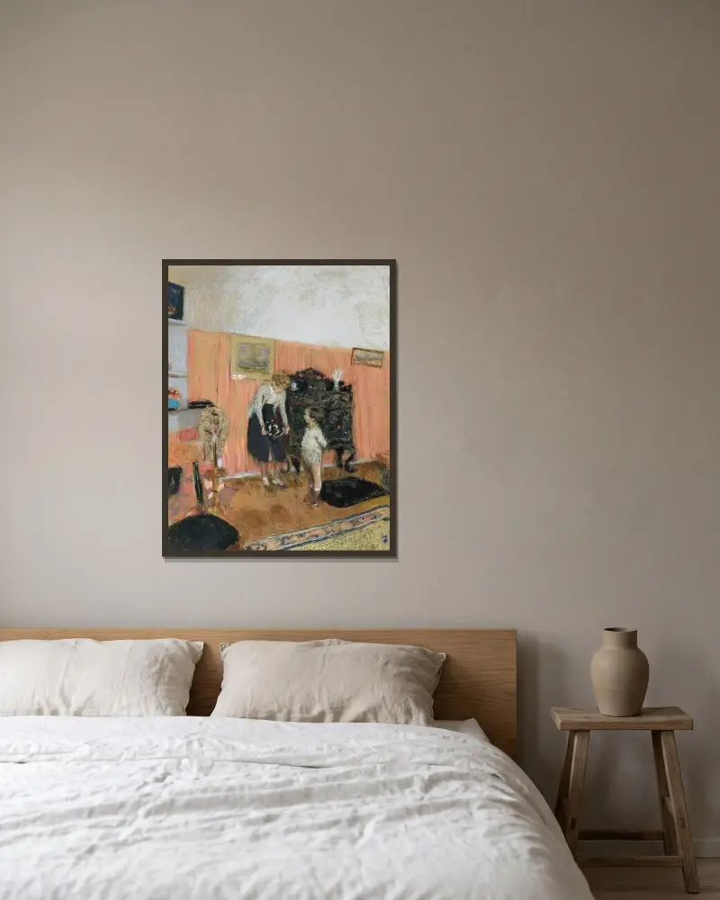 Der Schoner von Édouard Vuillard gerahmt an einer Wand